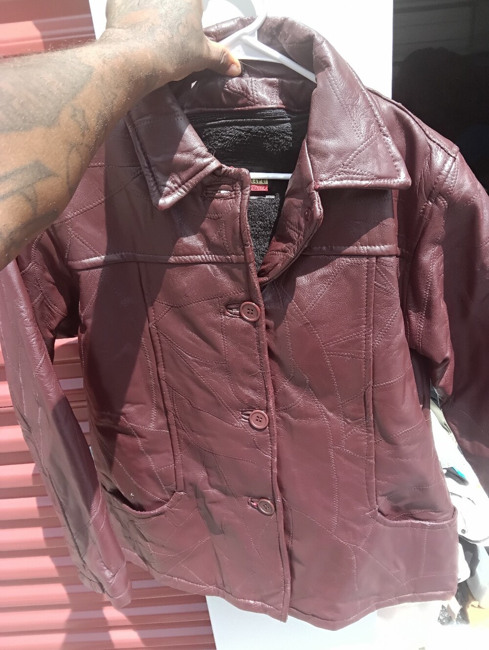 Tudor Court by Haband Genuine Leather Brown buttons Women's Jacket SZ PL